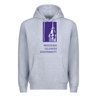 Heather Grey Western Illinois College Premium Hoodie - artisFamous