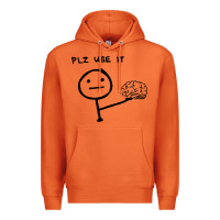 Carrot Plz Use It Text Graphic Premium Hoodie - artisFamous