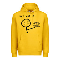 Lemon Plz Use It Text Graphic Premium Hoodie - artisFamous