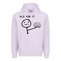 Lilac Plz Use It Text Graphic Premium Hoodie - artisFamous