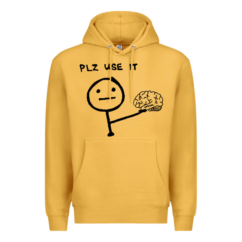 Plz Use It Text Graphic Premium Hoodie by artisFamous | Teevron