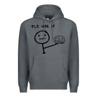 Rock Plz Use It Text Graphic Premium Hoodie - artisFamous