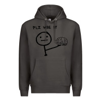 Smoke Plz Use It Text Graphic Premium Hoodie - artisFamous