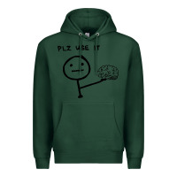 Sports Green Plz Use It Text Graphic Premium Hoodie - artisFamous