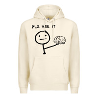 Tofu Plz Use It Text Graphic Premium Hoodie - artisFamous