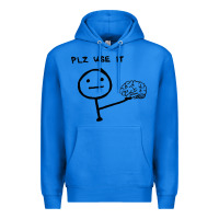 True Royal Plz Use It Text Graphic Premium Hoodie - artisFamous