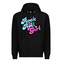 Black rock n roll girl Premium Hoodie - artisFamous
