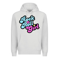Dove Grey rock n roll girl Premium Hoodie - artisFamous