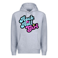 Heather Grey rock n roll girl Premium Hoodie - artisFamous