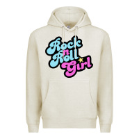 Oatmeal Heather rock n roll girl Premium Hoodie - artisFamous