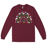 Burgundy usa camouflage rainbow Long Sleeve Tee - Artiststas