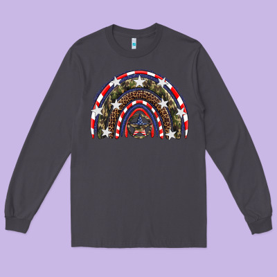 Usa Camouflage Rainbow Long Sleeve Tee Designed By Artiststas
