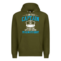 Army Green captain funny boating sailing Premium Hoodie - artisFamous