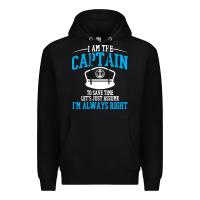 Black captain funny boating sailing Premium Hoodie - artisFamous
