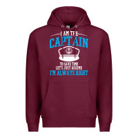 Burgundy captain funny boating sailing Premium Hoodie - artisFamous