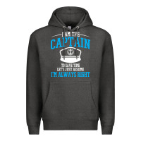 Charcoal Heather captain funny boating sailing Premium Hoodie - artisFamous