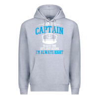 Heather Grey captain funny boating sailing Premium Hoodie - artisFamous