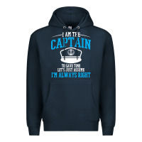 Navy captain funny boating sailing Premium Hoodie - artisFamous