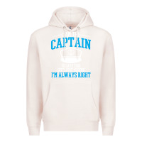 Pale Pink captain funny boating sailing Premium Hoodie - artisFamous