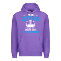 Purple captain funny boating sailing Premium Hoodie - artisFamous