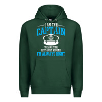Sports Green captain funny boating sailing Premium Hoodie - artisFamous