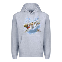 Heather Grey flying tigers Premium Hoodie - artisFamous