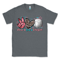Charcoal Heather Peace Love Volleyball Classic Tee - FaDigitalArtStudio