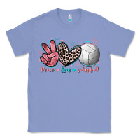 Colony Blue Peace Love Volleyball Classic Tee - FaDigitalArtStudio