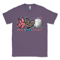 Lavender Peace Love Volleyball Classic Tee - FaDigitalArtStudio