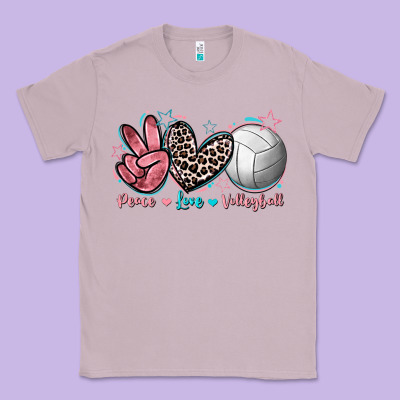 Peace Love Volleyball Classic Tee Designed By Fadigitalartstudio