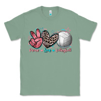 Sage Peace Love Volleyball Classic Tee - FaDigitalArtStudio