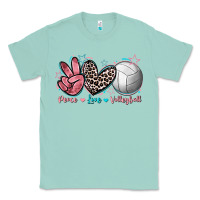 Seafoam Peace Love Volleyball Classic Tee - FaDigitalArtStudio
