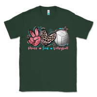 Sports Green Peace Love Volleyball Classic Tee - FaDigitalArtStudio