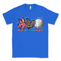 True Royal Peace Love Volleyball Classic Tee - FaDigitalArtStudio