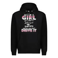 Black mustang i m a girl who drives a mustang Premium Hoodie - artisFamous