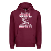 Burgundy mustang i m a girl who drives a mustang Premium Hoodie - artisFamous