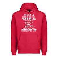Cardinal mustang i m a girl who drives a mustang Premium Hoodie - artisFamous