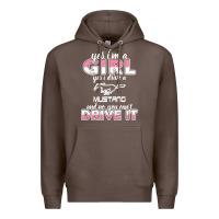 Coffee mustang i m a girl who drives a mustang Premium Hoodie - artisFamous
