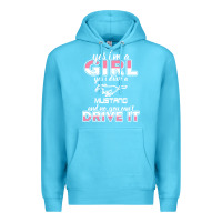 Ocean Blue mustang i m a girl who drives a mustang Premium Hoodie - artisFamous