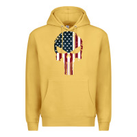 Antique Gold the punisher american flag Premium Hoodie - artisFamous