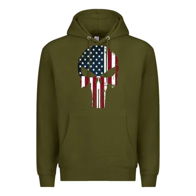 The Punisher American Flag Premium Hoodie by artisFamous | Teevron