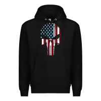 Black the punisher american flag Premium Hoodie - artisFamous