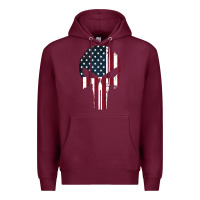 Burgundy the punisher american flag Premium Hoodie - artisFamous