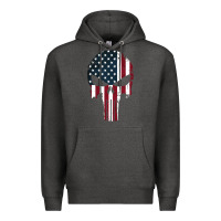 Charcoal Heather the punisher american flag Premium Hoodie - artisFamous