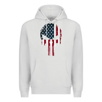 Dove Grey the punisher american flag Premium Hoodie - artisFamous