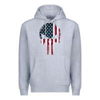 Heather Grey the punisher american flag Premium Hoodie - artisFamous