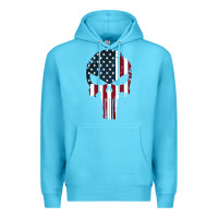 Ocean Blue the punisher american flag Premium Hoodie - artisFamous