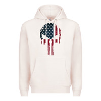 Pale Pink the punisher american flag Premium Hoodie - artisFamous