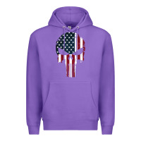 Purple the punisher american flag Premium Hoodie - artisFamous