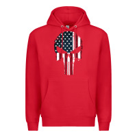 Red the punisher american flag Premium Hoodie - artisFamous